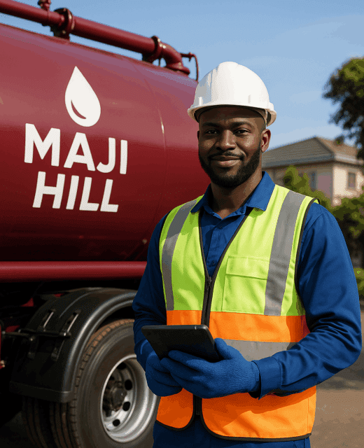 Maji Hill technician conducting routine water system check