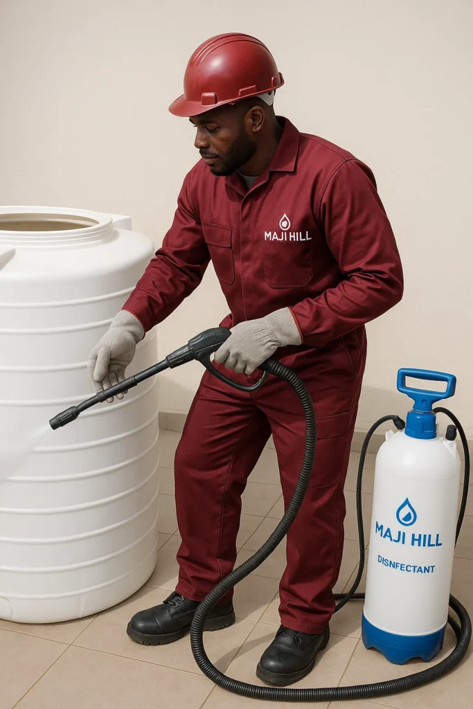 We follow Ministry of Health guidelines and use eco-friendly cleaning agents to ensure your water supply remains safe and hygienic.